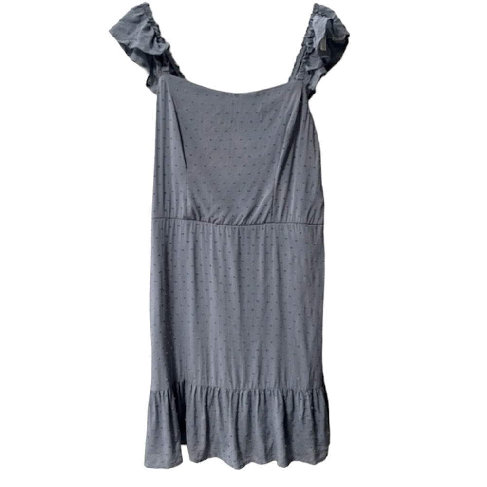 NWT: LIVE TO BE SPOILED Blue Mini Dot Dress with Ruffle Sleeves Size Large